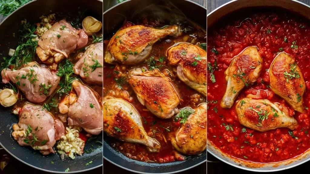 Searing chicken for chicken marinara recipe