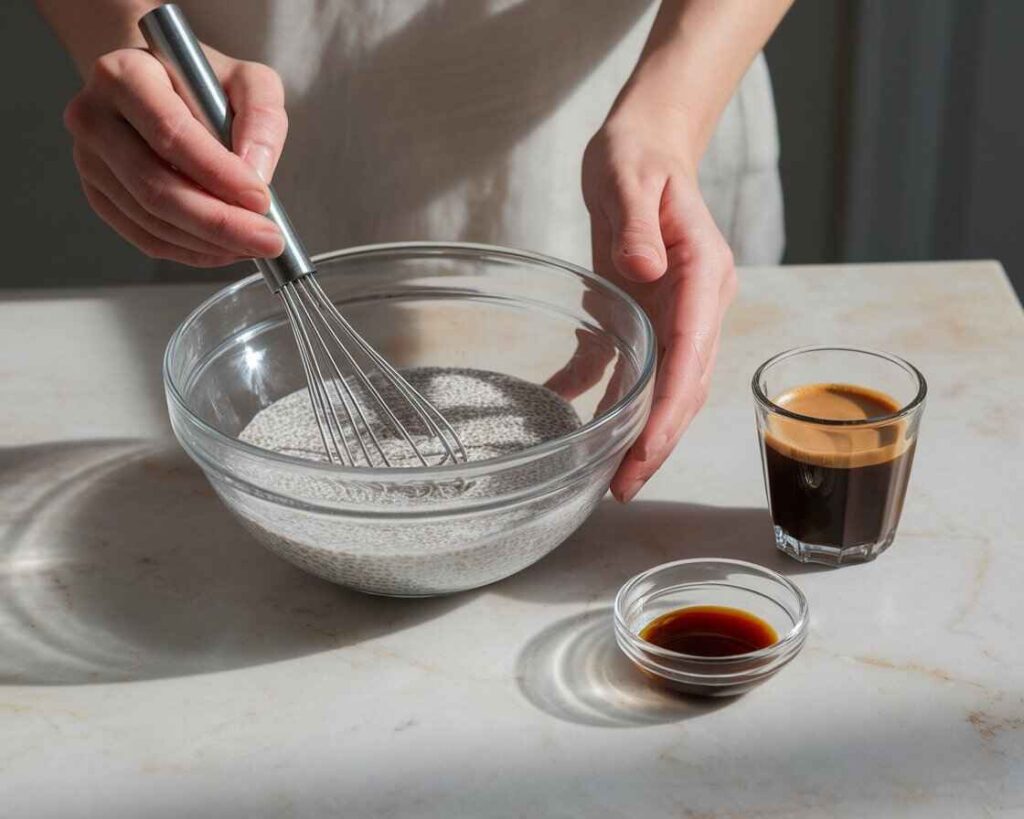 Tiramisu Chia Pudding Preparation Steps